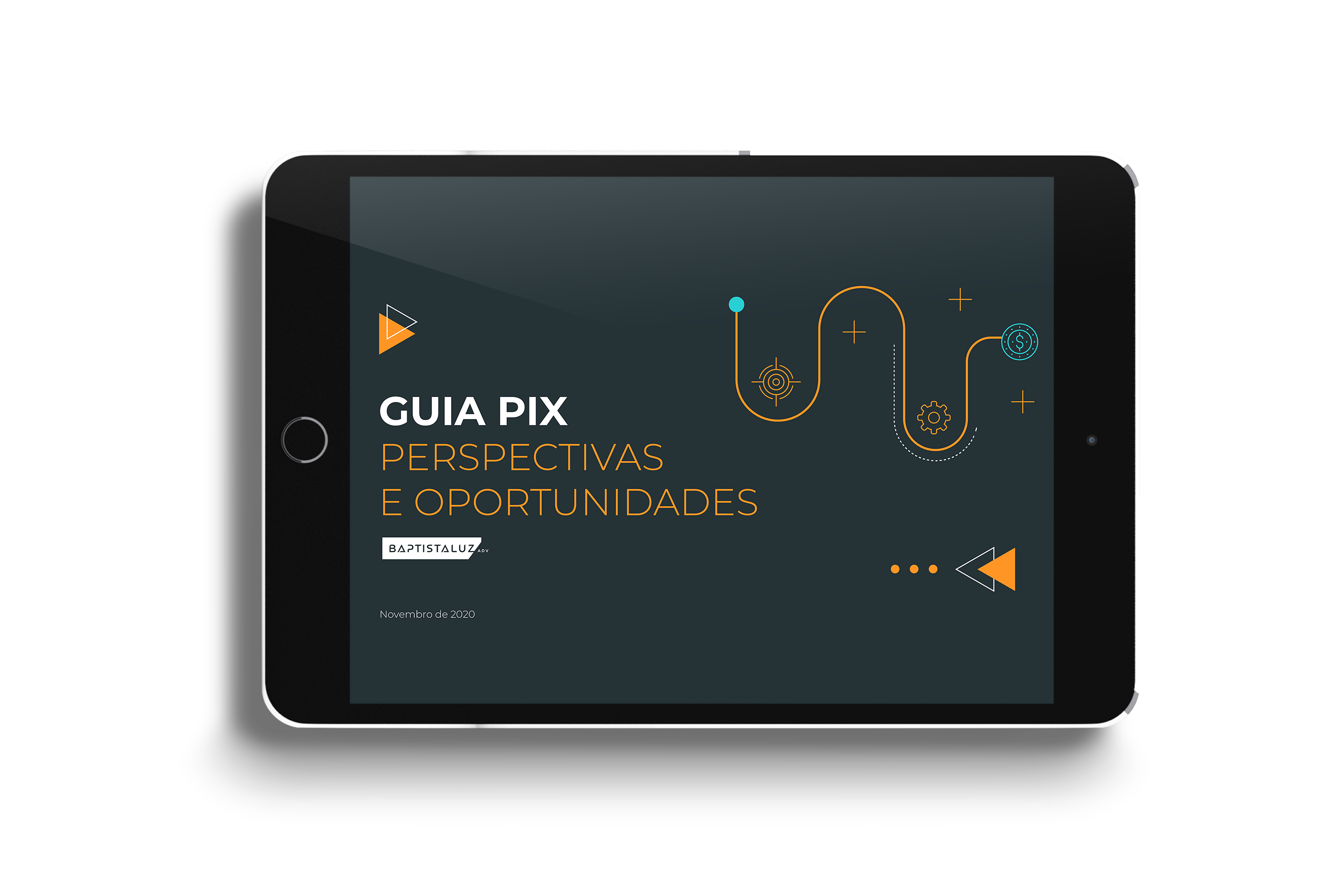 Mockup digital com a capa do Guia PIX